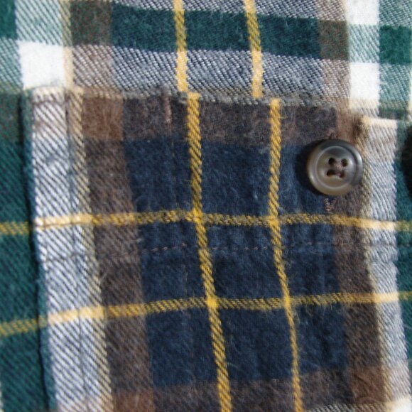 Mens Blue Mountain Button Front FLANNEL SHIRT, 2XLT, Long Slv Plaid, Big/Tall - Picture 3 of 15